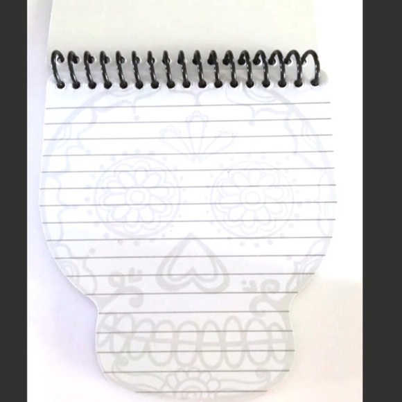 Halloween Skull Stationery Set Spiral Notepad Stickers Pencils Rainbow Glitter - Picture 8 of 8